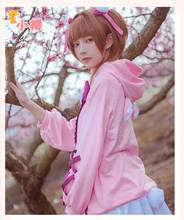 Hot Anime CardCaptor Sakura Kinomoto Cosplay Costumes Fashion Cute Daily Hoodie Uniform Skirt For Female Role Paly Clothing 2024 - buy cheap