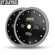 DT-DIATOOL 2pcs/pk Dia 7"/180mm sintered Diamond Mesh Turbo Saw blade Dry or Wet Cutting Disc Diamond Wheel for Tile Marble 2024 - buy cheap