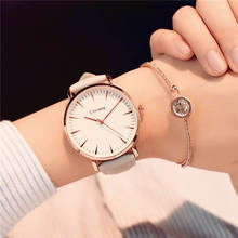 Ulzzang Brand Women Wristwatch Fashion Leather Watches Simple Big Dial Quartz Watch Casual Female Alloy Clock Ladies Watch 2024 - buy cheap