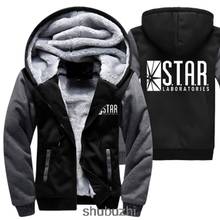 Sudadera gruesa con capucha para hombre, ropa cálida de invierno, gran oferta, S.T.A.R. Chaqueta con capucha para hombre, abrigo con estampado de STAR labs, ropa de calle a la moda 2024 - compra barato