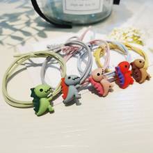 Girls Cute Little Dinosaur Hair Band Contrast Color Cartoon Animal Little Girls Elastic Hair Bands Tie Rope Baby Accessories 2024 - купить недорого