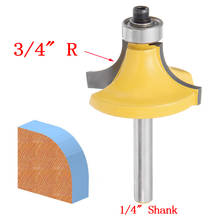 1/4" Shank 3/4" Radius Round Over Edging Router Bit Woodworking Milling Cutter Cutting Tool Wood Drilling for Power Tools 2024 - buy cheap