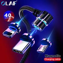 OLAF L-Line Magnetic Charging Cable 90 Degree LED Cable for iPhone XS Max 8 7 6 Plus & Micro USB Cable & USB Type-C USB C Cable 2024 - buy cheap