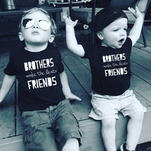Camiseta de "Brothers Make The Best Friends" para niños, ropa a juego para la familia, moderna, de verano, 1 pieza 2024 - compra barato