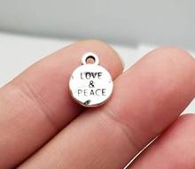 40pcs/lot--13x10mm, Antique silver plated Round Love&Peace tag charms,DIY supplies, Jewelry accessories 2024 - buy cheap