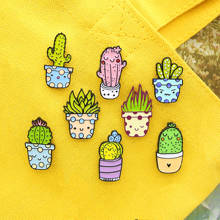 Alfileres esmaltados de plantas en maceta, 8 estilos, broches personalizados de Cactus y Aloe, Pin de solapa, bolsa de camisa, insignia de Catoon, regalo de joyería Natural para niños y amigos 2024 - compra barato