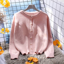 Beaded Elegant Knitting Women Sweater Cardigan Solid Thin Autumn Office Lady All Match Outwear Coats Tops 2024 - buy cheap