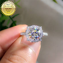 100% 18 k goldr anel 1ct d vvs moissanite anel noivado & jóias de casamento com certificado 0010 2024 - compre barato