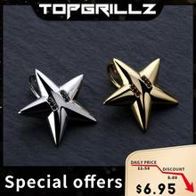 TOPGRILLZ-collar con colgante de estrella de cinco puntas para hombre y mujer, colgante de Color dorado, estilo Hip Hop, Punk, plateado 2024 - compra barato