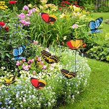 Mariposa Artificial luminosa para decoración de jardín, maceta de plantación, bonsái, paisaje de jardín, 25 uds. 2024 - compra barato