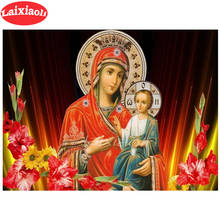 Diamante mosaico juses criança completa broca quadrado ícone redondo religião pintura diamante virgem maria strass bordado com diamante 2024 - compre barato