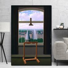 Rene magritte pintura em tela surrealismo clássico arte de arte reprodução poster cópias da parede imagem para o quarto escritório sem moldura 2024 - compre barato