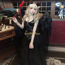 Adult Dark Devil Ghost Bride Dress cosplay Halloween costumes for women Sexy Gothic Black Dress Angel wings Elf Costume For Girl 2024 - buy cheap