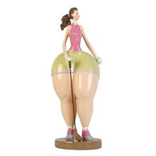 WU CHEN LONG Abstract Yoga Golf Fat Lady Sculpture Sports Character Art Figurines Resin Art&Craft Simple Home Decoration R2336 2024 - buy cheap