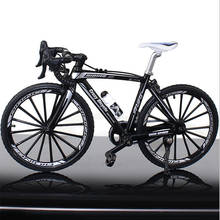 Modelo de bicicleta curvada a escala 1/10, bici de montaña cruzada, Bicicleta de ciudad, Colección, juguetes fundidos a presión, regalos 2024 - compra barato
