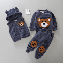 baby boys/girls winter hoodies clothing sets  kids thick warm velvet clothes sets sport suit for children boys fleece tracksuit 2024 - buy cheap