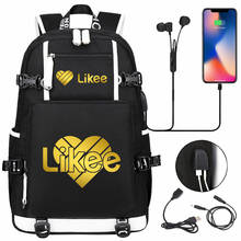 Hot Likee Backpack Likee Video App Girls Boys School Bags Laptop Bag Waterproof Multifunction USB Charging Travel Bags Bolsa 2024 - buy cheap