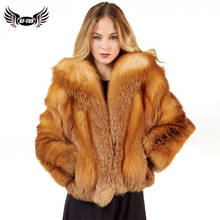Bffur 2021 real casaco de pele natrual pele de raposa natrual pele de raposa jaqueta feminina completa pelt roupa de luxo do sexo feminino parque com pele de raposa genuína 2024 - compre barato
