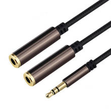 Cable divisor de Audio 2 en 1, conectores macho a hembra de 3,5mm Y, Cable auxiliar divisor para auriculares iPhone MP3 2024 - compra barato