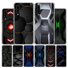 Funda de teléfono con tecnología negra oscura para Huawei P30, P40, P20, P10, Mate 30, 20, 10 P, Smart Z Lite Pro Plus + 2019, carcasa Coque 2024 - compra barato