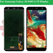 Tela lcd sensível ao toque para substituição, compatível com samsung galaxy j6 2018, j600, j600f, j600y, com reposição e ajuste de brilho 2024 - compre barato