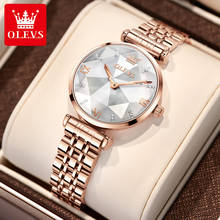 Reloj de pulsera de oro rosa para mujer, reloj de marca de lujo de acero inoxidable, resistente al agua, de cuarzo, blanco 2024 - compra barato