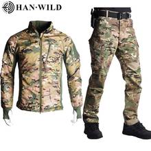 Hiking Jackets Tactical Softshell Cycling Jacket / Pants Camouflage Hunting Clothes Military Uniform Men Windproof Camping Suits 2024 - buy cheap