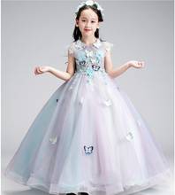 Beading Embroidery Pageant Princess Dresses Elegant Kids Long Gown Wedding Flower Girl Clothes Children Party Birthday Costumes 2024 - buy cheap