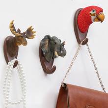 Zebra Deer Elephant Head Animal Wall Hook Resin Hook Clothing  Coat Hat Display Racks Self Adhesive Keys Hook Room Decor 2024 - buy cheap