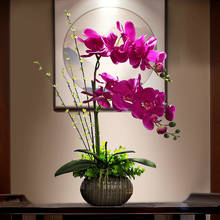 Европейский искусственный фаленопсис керамическая ваза для цветов дома гостиная мебель магазина ремесленных отель настольные статуэтки украшения 2024 - купить недорого