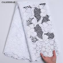 Latest African 100% Cotton Lace Fabric 2021 High Quality White Lace Embroidered Nigerian Swiss Voile Lace In Switzerland S2212 2024 - buy cheap
