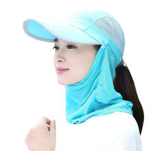 Sun Hats with Face Neck Protection for Women Sombreros Mujer Verano Wide Brim Summer Visor Caps Fishing Chapeu Feminino Outdoor 2024 - buy cheap