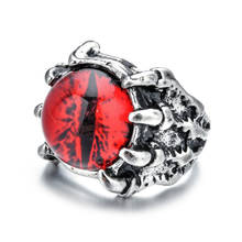 Уникальное Винтажное кольцо в виде черепа с когтями для женщин и мужчин, кольца на палец в стиле панк с глазами, ювелирные аксессуары, подарки, дизайнерское титановое кольцо в стиле ретро с цирконием 2024 - купить недорого