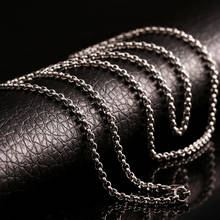 1pc 3mm colar de aço inoxidável o correntes homens e mulheres pingente diy jóias chunky fina pulseira acessórios gargantilha colares 2024 - compre barato