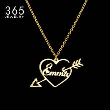 New Fashion Personalized Name Necklace Customized Stainless Steel Custom Rose Heart Necklaces Jewelry For Women Girl Party Gift 2024 - buy cheap