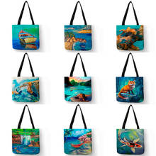 SY0076 красивый морской плащ, Пляжная раскраска, женские ручные сумки, женские сумки на плечо для школы, путешествий, повседневные сумки, большая емкость 2024 - купить недорого