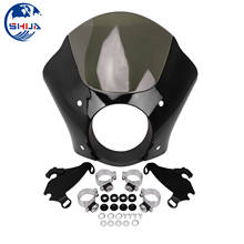 Black Motorcycle Front Headlight Gauntlet Fairing With Trigger Lock Mount Kit For Harley Sportster XL 883 1200 Super Low Custom 2024 - buy cheap