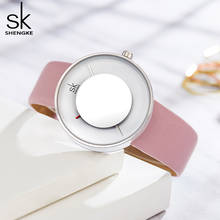 Shengke, женские часы, простые, зеркальные, Япония, кварцевый механизм, женские часы, розовый, кожаный ремешок, водонепроницаемые, женские часы, Прямая поставка 2024 - купить недорого