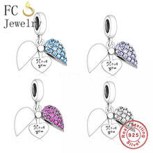 FC Jewelry Fit Original Brand Charm Bracelet 925 Silver Open Adjust Heart Zircon Bead For Making Women Valentine Berloque 2021 2024 - buy cheap