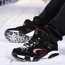Zapatillas de deporte Unisex para mantener el calor, botas de nieve impermeables para pareja, zapatos deportivos de felpa para exteriores, talla grande 46 47 48, Invierno 2024 - compra barato