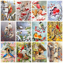 Bird Standing On a Branch Art Poster Full Diamond Painting Cross Stitch Kit Snow Landscape 5D Diy Embroidery Mosaic Home Decor 2024 - buy cheap