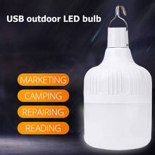 Портативная Светодиодная лампа для палатки с USB-зарядкой, посветодиодный светильник фонарь, водонепроницаемый точечный светильник 2024 - купить недорого