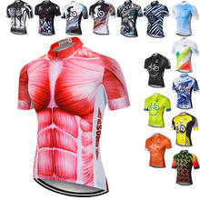 Weimostar muscle Men's Cycling Jersey Tops Summer Bicycle Clothes Pro MTB Bike Jersey Shirt Team Racing Cycling Clothing Maillot 2024 - buy cheap