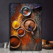 Grains Spices Peppers Cooking Canvas Painting Cuadros Scandinavian Posters and Prints Wall Art Food Picture for Kitchen Room 2024 - buy cheap