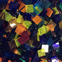 Azulejo de mosaico de vidro, azulejo quadrado de cerâmica multicolorido para artesanato diy com 140 peças 2024 - compre barato