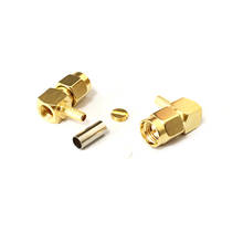 Conector macho de conector RF de ángulo recto SMA, crimpadora de enchufe macho para cable LMR100 RG316 RG174, venta al por mayor, terminal de cable, 1 ud. 2024 - compra barato