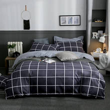 Simple Style Grid Bedding Set Duvet Cover Set Pillowcase Home Textiles 2/3pcs Bed Linen King Queen Size Dropship 2024 - buy cheap