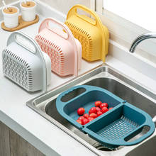 Foldable fruit basin wash fruit drain basket household fruit basket plastic vegetable basket kitchen sink 2024 - buy cheap