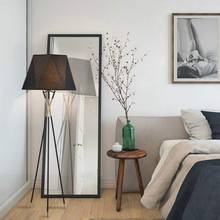 Nordic preto tecido abajur luminária de assoalho metal trigemin suporte iluminação interior h 162cm para o quarto sala estar 2024 - compre barato