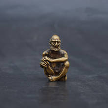 Collectable Chinese Brass Carved Patriarch Damour Bodhidharma Sitting Posture Exquisite Small Statues 2024 - buy cheap